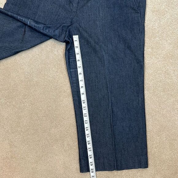 Sandro Sportswear Heathered Blue Trouser Cropped Capri Pleated Women Size 14 - Picture 6 of 10